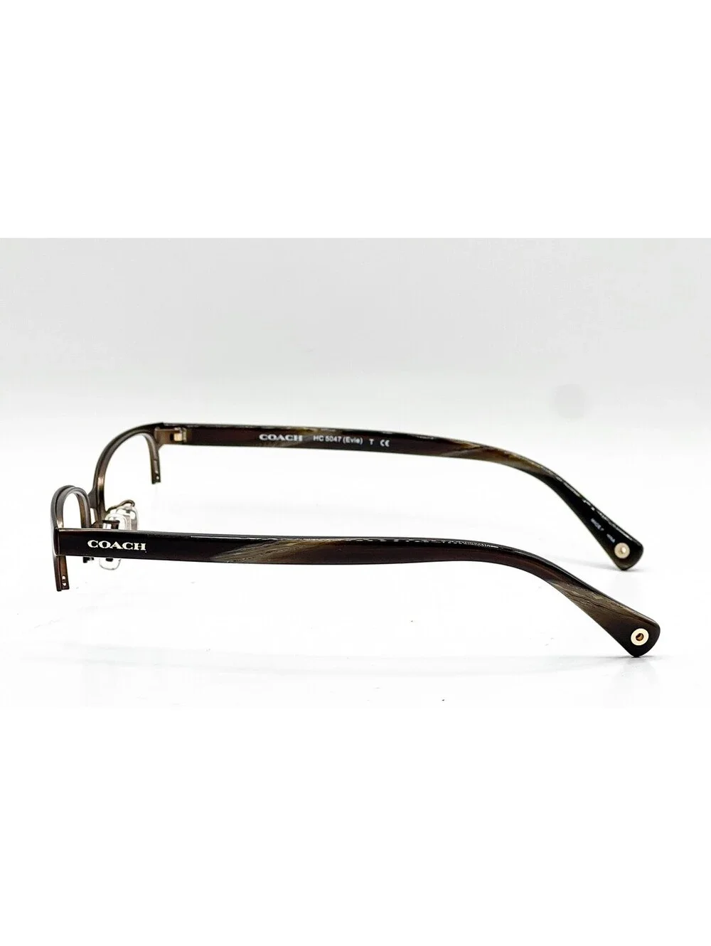 Coach HC 5047 9163 Satin Brown/Dark Brown Horn Authentic Eyeglass Frames 50-17